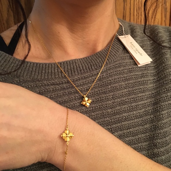 Kate Spade Logo Mini Flower Pendant & Bracelet NWT - Picture 6 of 6